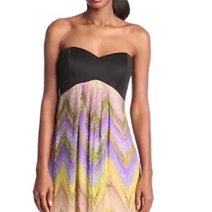 Women's Strapless Flared Maxi Dress